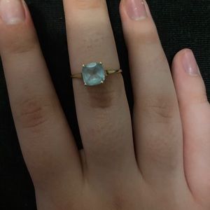 14k gold blue topaz ring